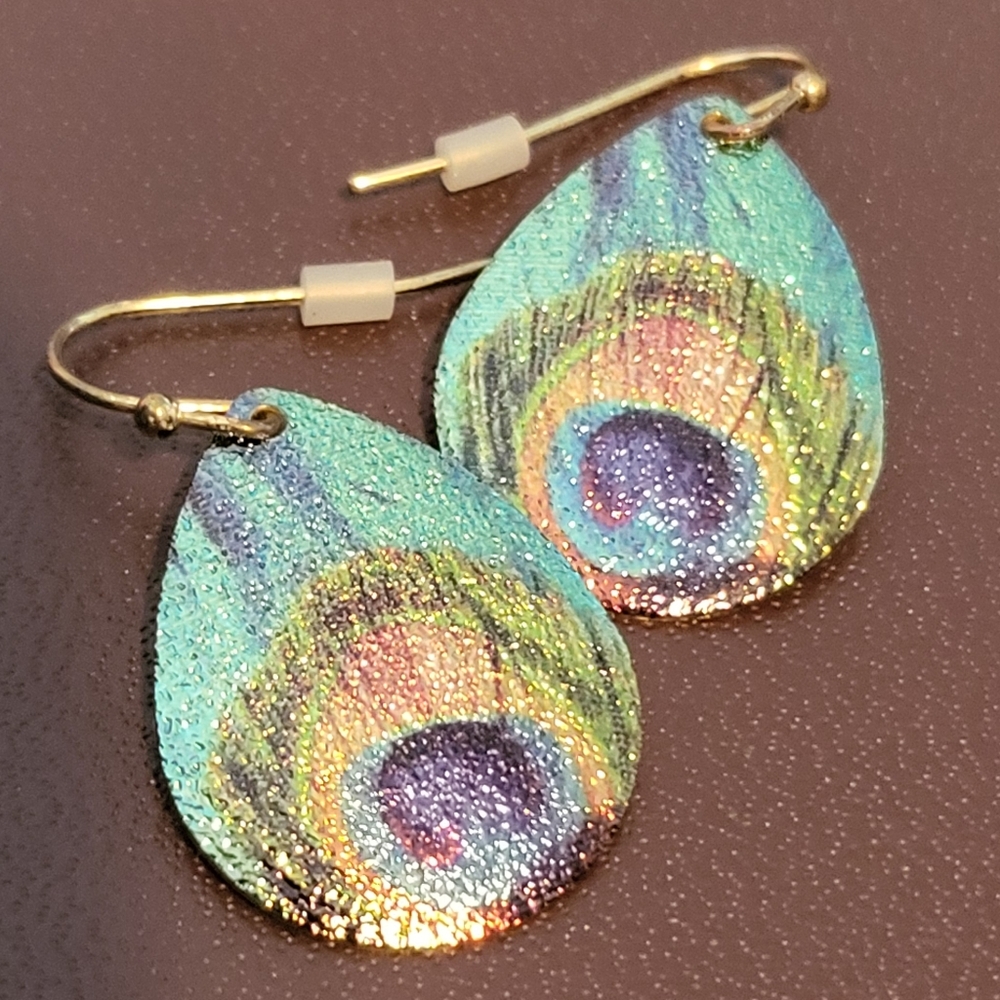 Peacock Feather Design Earrings
